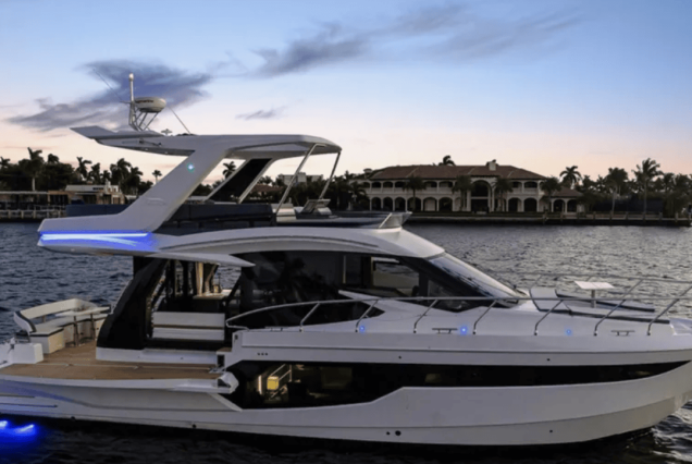 Modern 53FT Galeon Miami luxury yacht available for premium charter experiences
