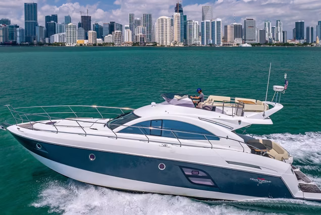 Beneteau 52ft Yacht Miami spacious flybridge lounge perfect for entertaining and social cruising
