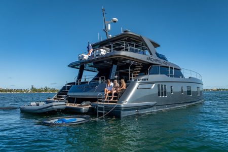 Sunreef 70ft ARCHIPIELAGO Miami oversized swim platform with seamless water access