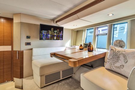 65ft Azimut Ram interior dining area Miami private cruise