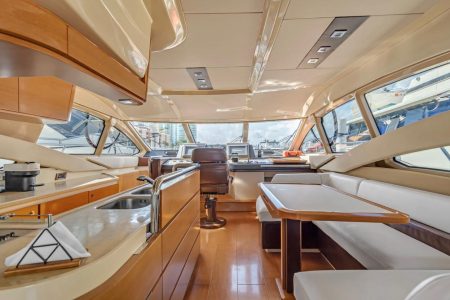 65ft Azimut Ram salon lounge with table Miami Marina rental