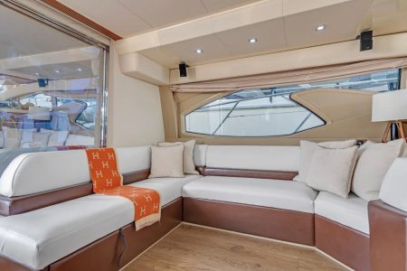 65ft Azimut Ram salon lounge Miami Marina rental