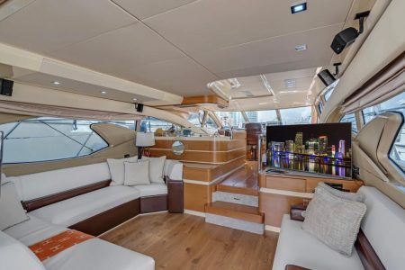 65ft Azimut Ram salon lounge Miami Marina rental