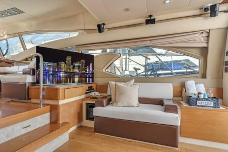 65ft Azimut Ram salon lounge Miami Marina rental