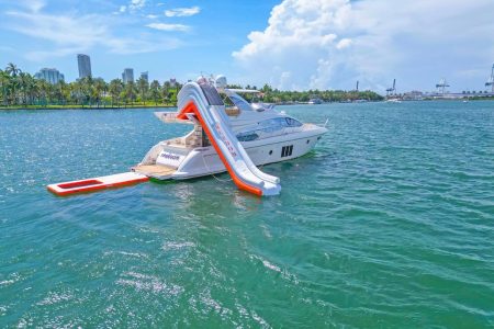 65ft Azimut Ram with waterslide and water pool Miami yacht rental