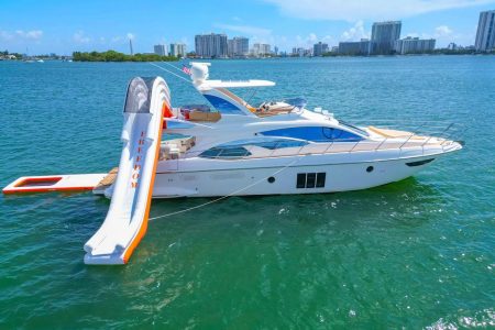 65ft Azimut Ram with waterslide and water pool Miami yacht rental