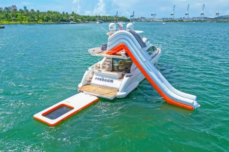 65ft Azimut Ram with waterslide and water pool Miami yacht rental