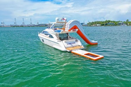 65ft Azimut Ram with waterslide and water pool Miami yacht rental