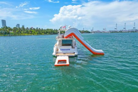 65ft Azimut Ram with waterslide and water pool Miami yacht rental