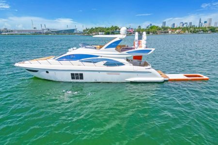 65ft Azimut Ram with water activities Miami yacht rental