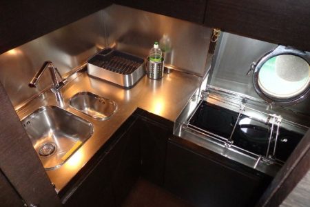 Azimut 62ft LIFE IS GREAT Miami fully equipped galley with modern finishes