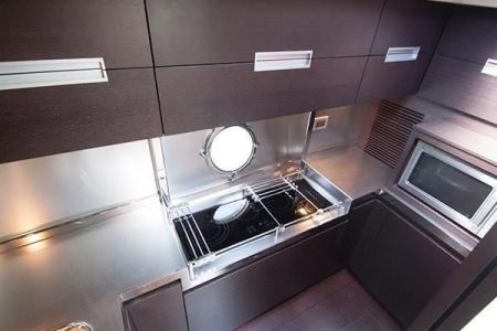 Azimut 62ft LIFE IS GREAT Miami fully equipped galley with modern finishes