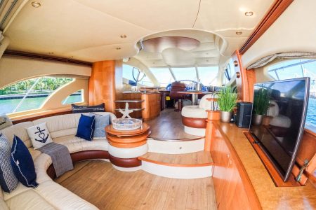 Azimut 57ft Modern Yacht elegant indoor salon with modern seating arrangement