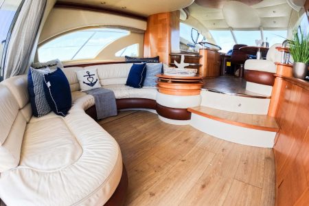 Azimut 57ft Modern Yacht elegant indoor salon with modern seating arrangement