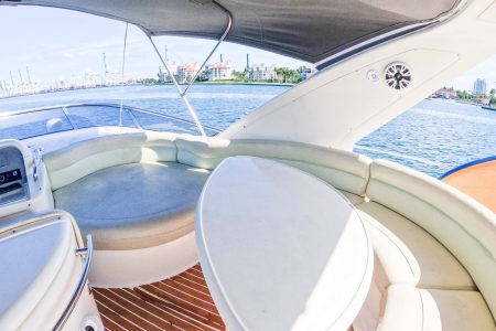 Azimut 57ft Modern Yacht upper deck ideal for enjoying the breeze and open-air cruising