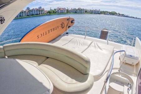Azimut 57ft Modern Yacht upper deck ideal for enjoying the breeze and open-air cruising