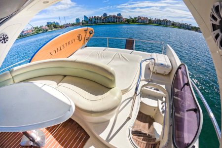 Azimut 57ft Modern Yacht upper deck ideal for enjoying the breeze and open-air cruising