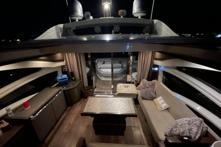 Azimut 62ft LIFE IS GREAT Miami elegant indoor salon with comfortable seating