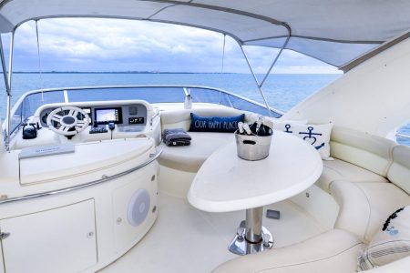 Azimut 57ft Modern Yacht upper deck ideal for enjoying the breeze and open-air cruising