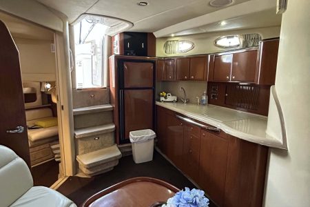 Sun-kissed 45ft Sea Ray Yacht functional galley and salon layout
