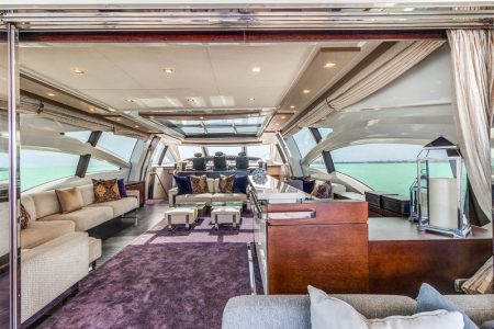 Mega 103ft Azimut SCARLET formal dining area perfect for private meals and events