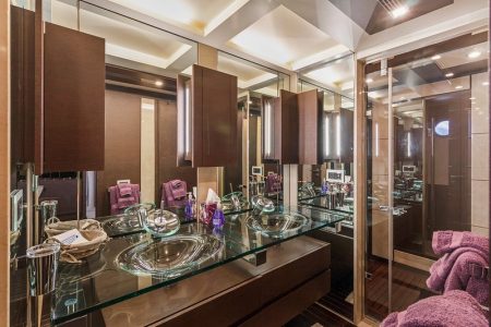 Mega 103ft Azimut SCARLET luxury washroom with high-end fittings