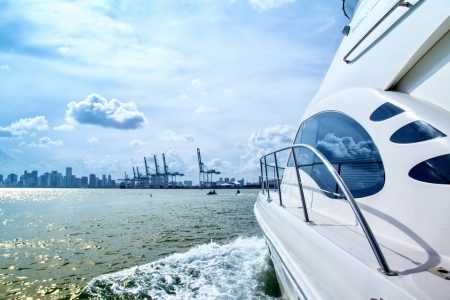 Modern 50ft White Ace Sea Ray Yacht stylish yacht available for charter in Miami