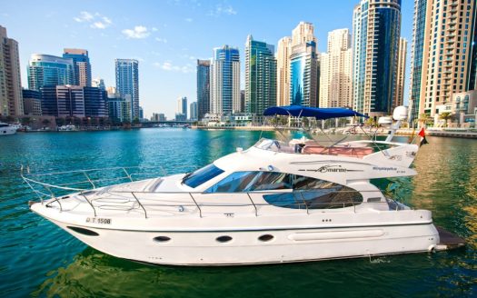 50FT AL SHALI Front Bow Deck and Dubai Marina view