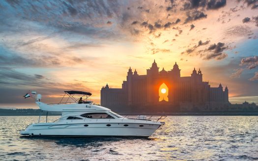 50ft Yacht Cruise Yacht sailing in Dubai water with Atlantis view