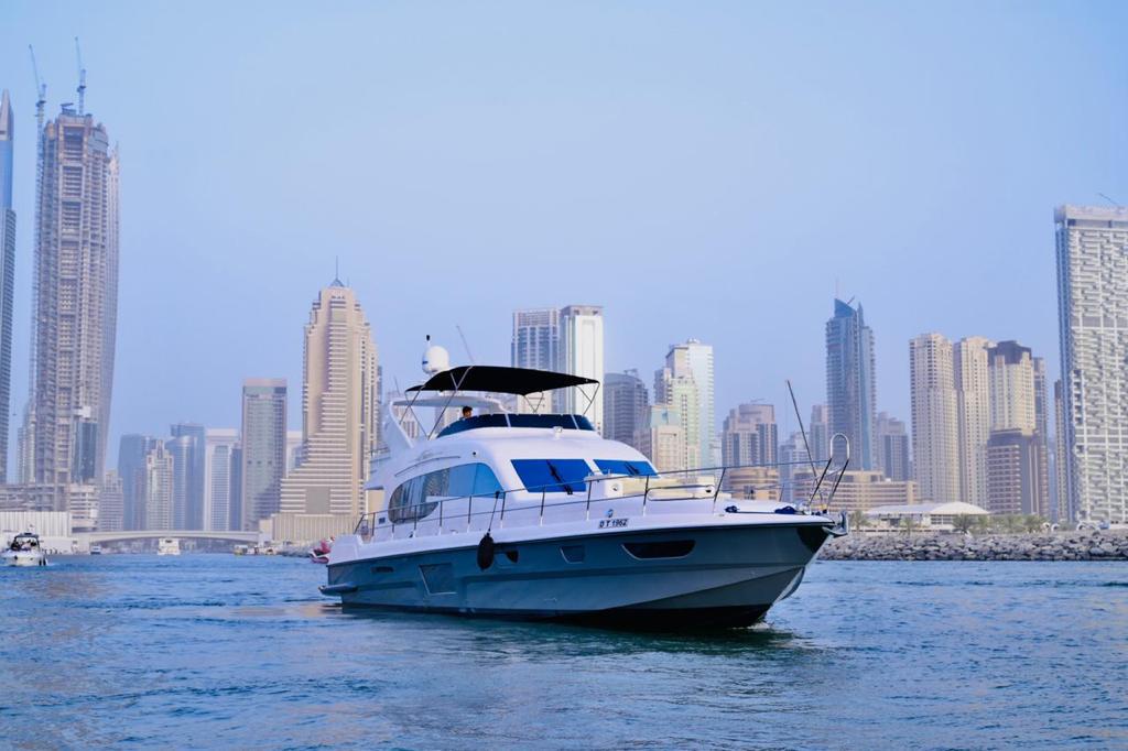 70ft SUPER FLY Front Bow Deck while sailing in Dubai Marina