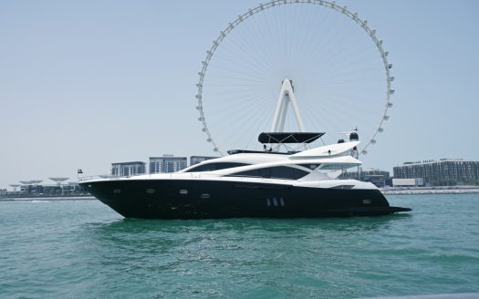 90ft Sunseeker Carmen sailing on the water