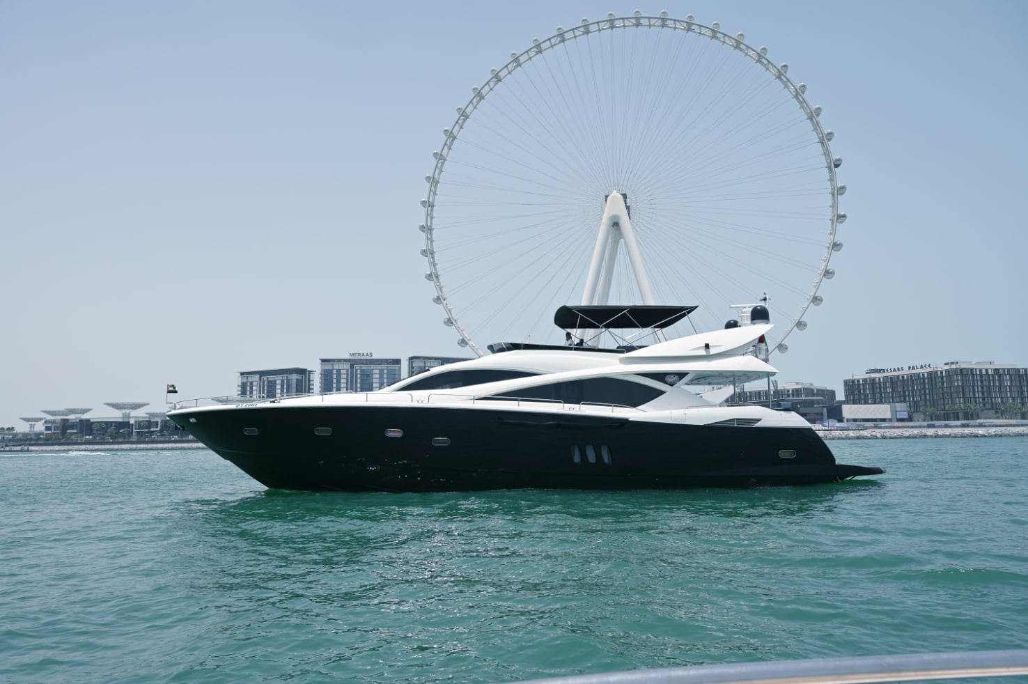 90ft Sunseeker Carmen sailing on the water