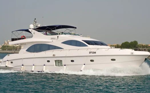 Majesty 88FT Emerald sailing on Dubai Sea Water